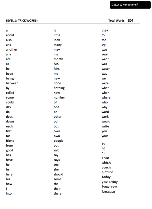 Trick Words